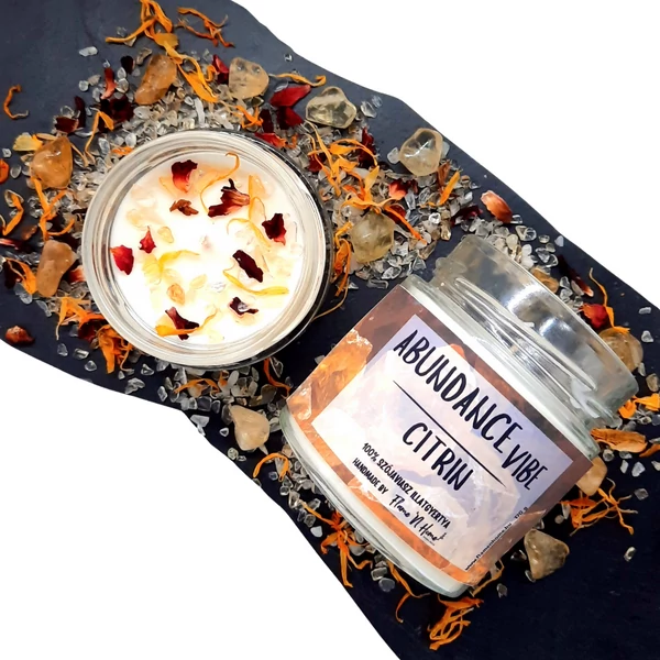 Abundance VIBE ásványgyertya citrinnel-1