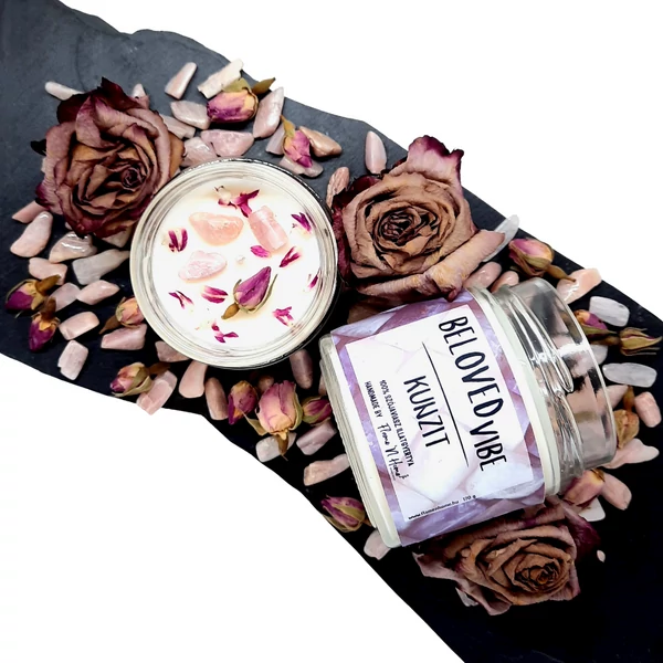 Beloved VIBE ásványgyertya kunzittal-1