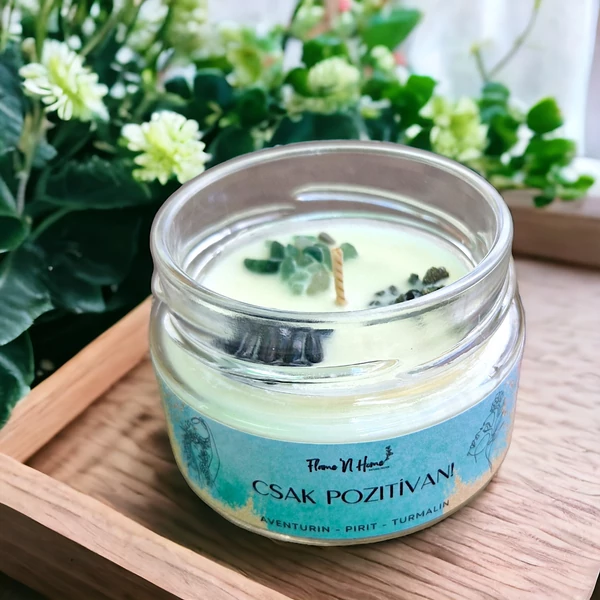 Csak pozitívan! spirituális gyertya ásványokkal