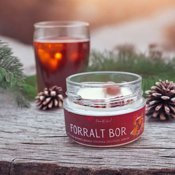 Forralt bor illatú szójaviasz gyertya