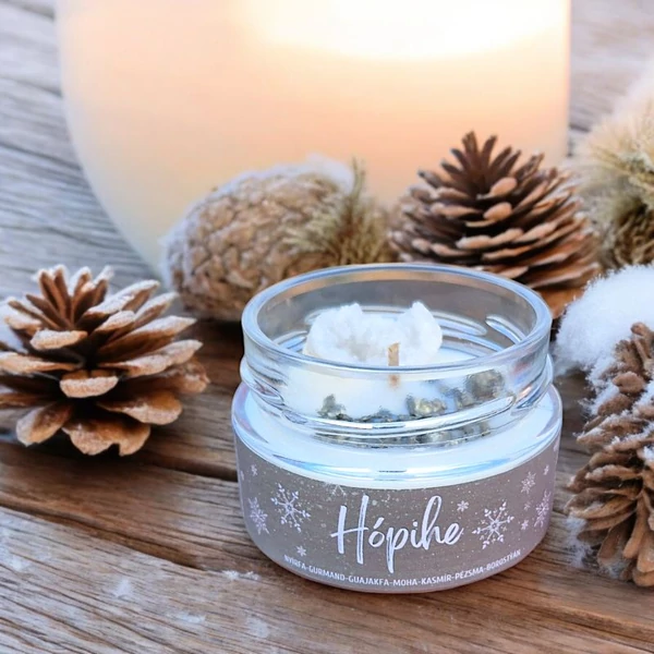 Hópihe illatgyertya ásványokkal