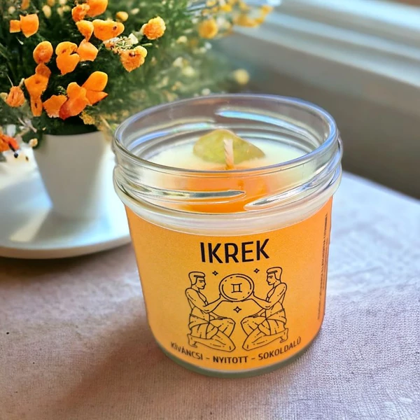 Ikrek horoszkóp gyertya csillagképes viaszkarikával