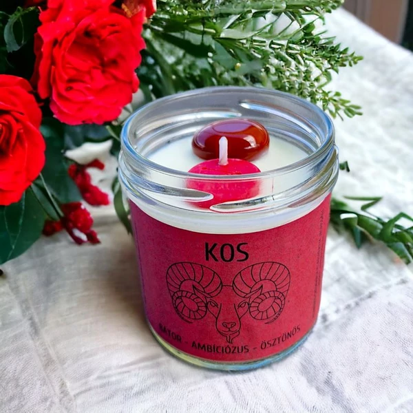 Kos horroszkóp gyertya csillagképes viaszkarikával