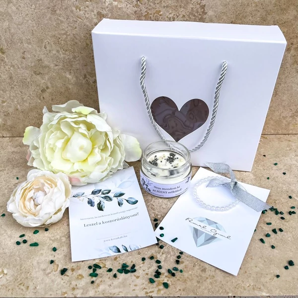 Koszorúslány felkérő ajándékbox tartalma