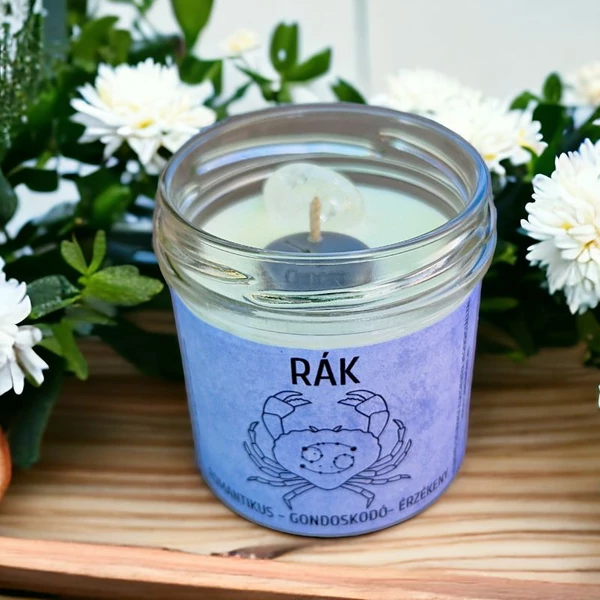 Rák horoszkóp gyertya csillagképes viaszkarikával