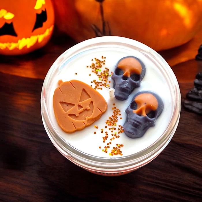 Halloween night szójaviasz illatgyertya díszítés