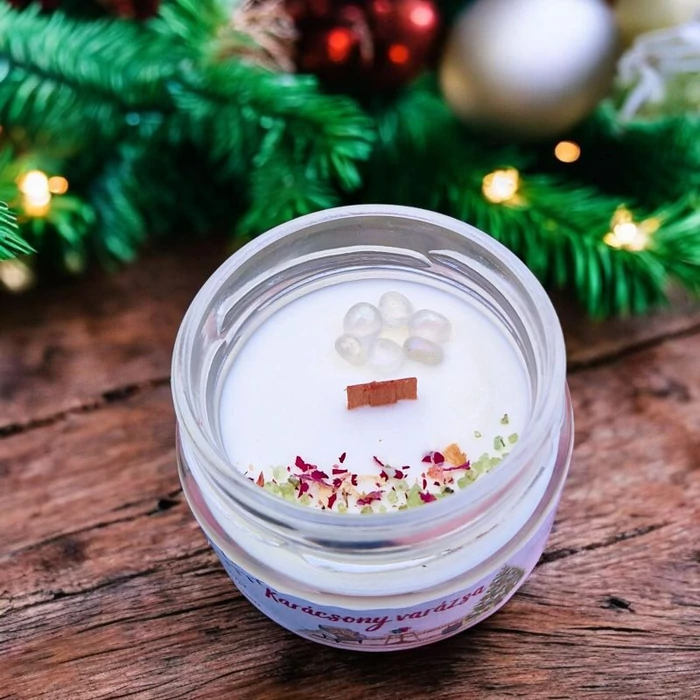 Karácsony varázsa fakanócos szójaviasz gyertya